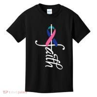 Faith Cancer Support Ribbon Thyroid Cancer Awareness Kids T-Shirt thumb 0