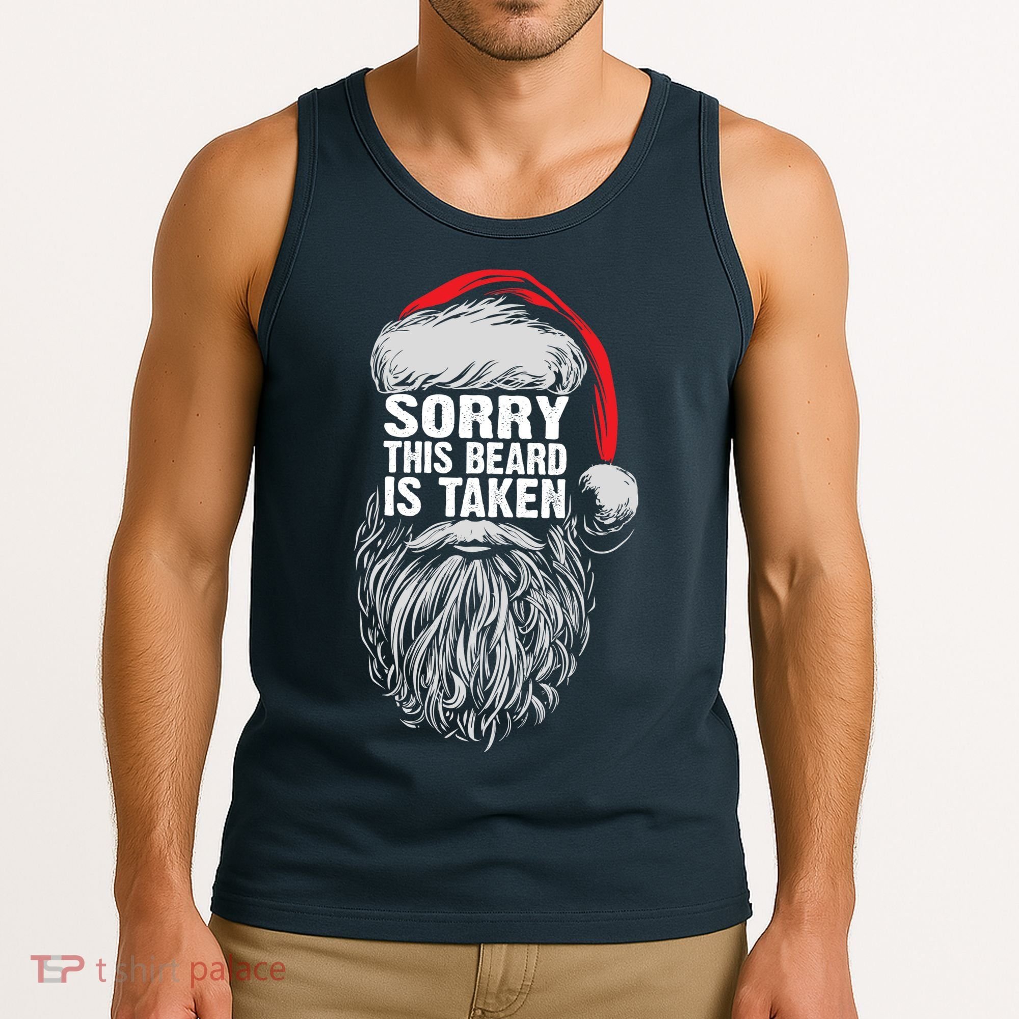 Funny Christmas Sorry This Beard Is Taken Santa Claus Tank Top
