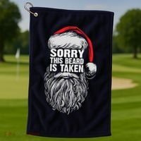 Funny Christmas Sorry This Beard Is Taken Santa Claus Golf Towel thumb 1