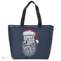 Funny Christmas Sorry This Beard Is Taken Santa Claus Tote Bag thumb 0