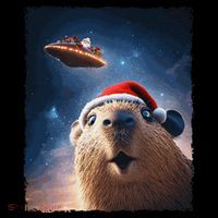Funny Capybara Selfie Santa Ufo Xmas Christmas Coffee Mug thumb 5