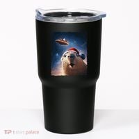 Funny Capybara Selfie Santa Ufo Xmas Christmas Tumbler thumb 0