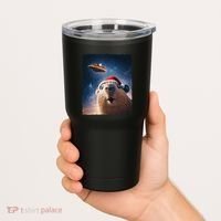 Funny Capybara Selfie Santa Ufo Xmas Christmas Tumbler thumb 2