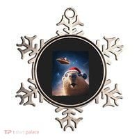 Funny Capybara Selfie Santa Ufo Xmas Christmas Ornament thumb 0