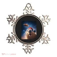 Funny Capybara Selfie Santa Ufo Xmas Christmas Ornament thumb 0