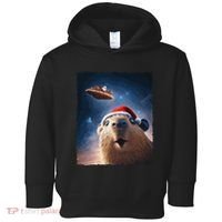Funny Capybara Selfie Santa Ufo Xmas Christmas Toddler Hoodie thumb 0