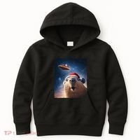 Funny Capybara Selfie Santa Ufo Xmas Christmas Kids Hoodie thumb 0