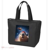 Funny Capybara Selfie Santa Ufo Xmas Christmas Tote Bag thumb 3