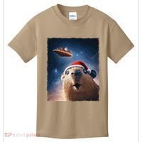 Funny Capybara Selfie Santa Ufo Xmas Christmas Kids T-Shirt thumb 0