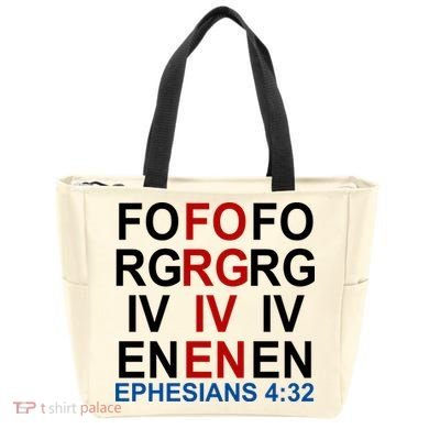 Forgiven Christian Saying Tote Bag