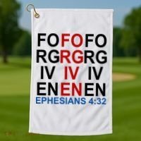 Forgiven Christian Saying Golf Towel thumb 1