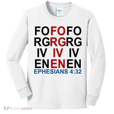 Forgiven Christian Saying Kids Long Sleeve Shirt