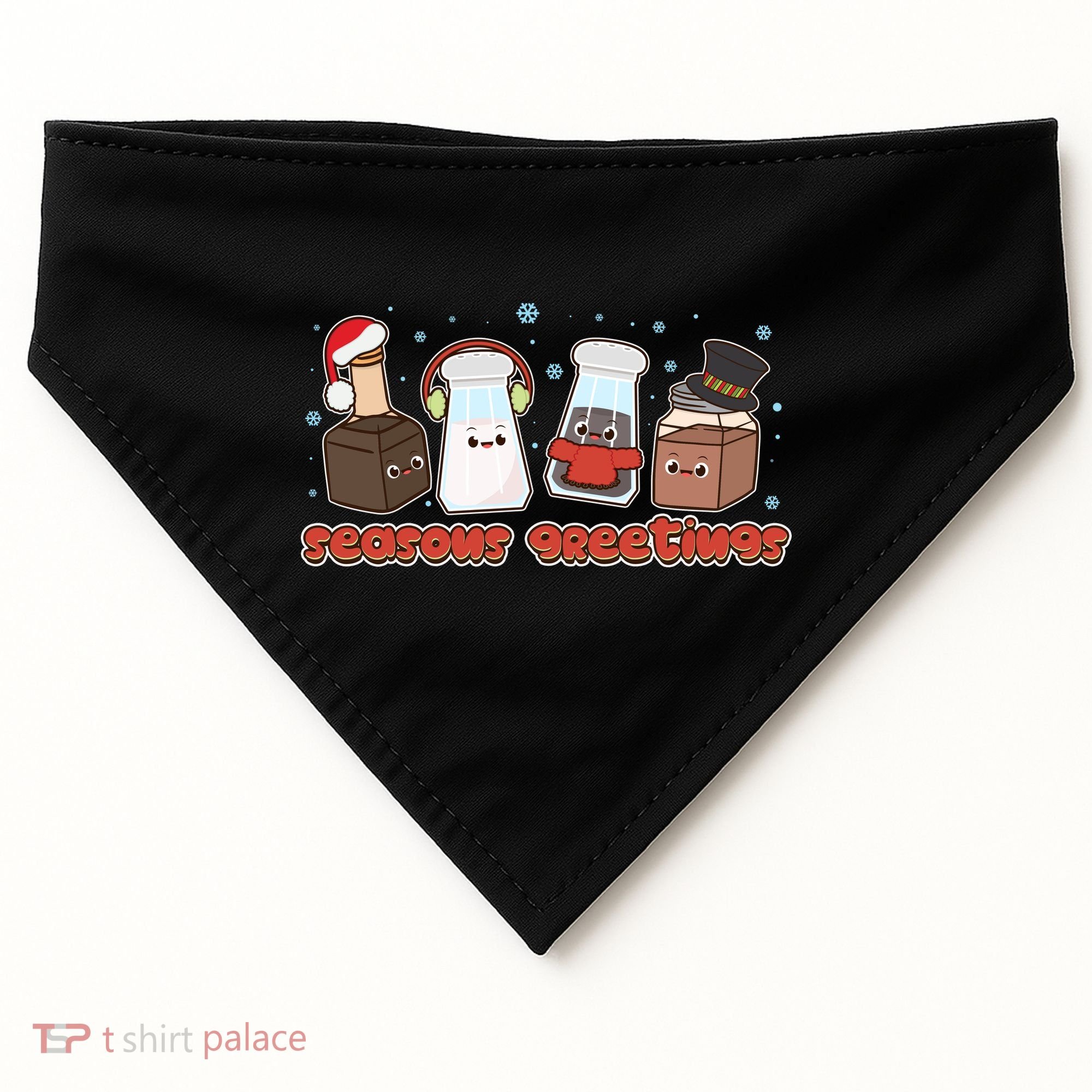 Funny Christmas Seasons Greeting USA-Made Doggie Bandana
