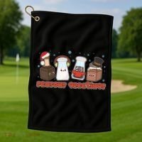 Funny Christmas Seasons Greeting Golf Towel thumb 1