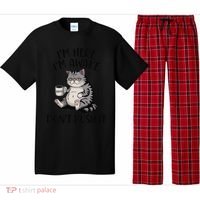 Funny Coffee Sarcastic Cat Lover Morning Vibes saying Pajama Set thumb 0