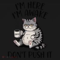 Funny Coffee Sarcastic Cat Lover Morning Vibes saying Baby Bodysuit thumb 2