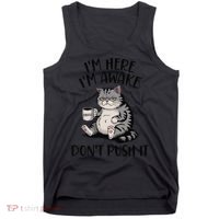 Funny Coffee Sarcastic Cat Lover Morning Vibes saying Tank Top thumb 0