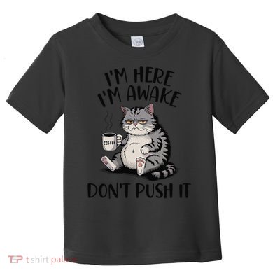 Funny Coffee Sarcastic Cat Lover Morning Vibes saying Toddler T-Shirt