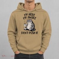 Funny Coffee Sarcastic Cat Lover Morning Vibes saying Hoodie thumb 0