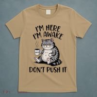 Funny Coffee Sarcastic Cat Lover Morning Vibes saying T-Shirt thumb 5