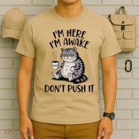Funny Coffee Sarcastic Cat Lover Morning Vibes saying T-Shirt thumb 6