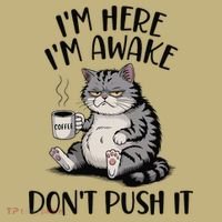 Funny Coffee Sarcastic Cat Lover Morning Vibes saying T-Shirt thumb 7