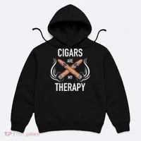 Funny Cigar Smoker Cigars Are My Therapy Gift Hoodie thumb 0