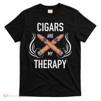 Funny Cigar Smoker Cigars Are My Therapy Gift T-Shirt thumb 0