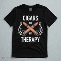 Funny Cigar Smoker Cigars Are My Therapy Gift T-Shirt thumb 5
