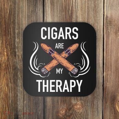 Funny Cigar Smoker Cigars Are My Therapy Gift Coaster