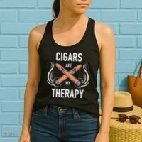Funny Cigar Smoker Cigars Are My Therapy Gift Women's Tank Top thumb 2