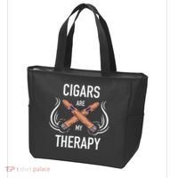 Funny Cigar Smoker Cigars Are My Therapy Gift Tote Bag thumb 3