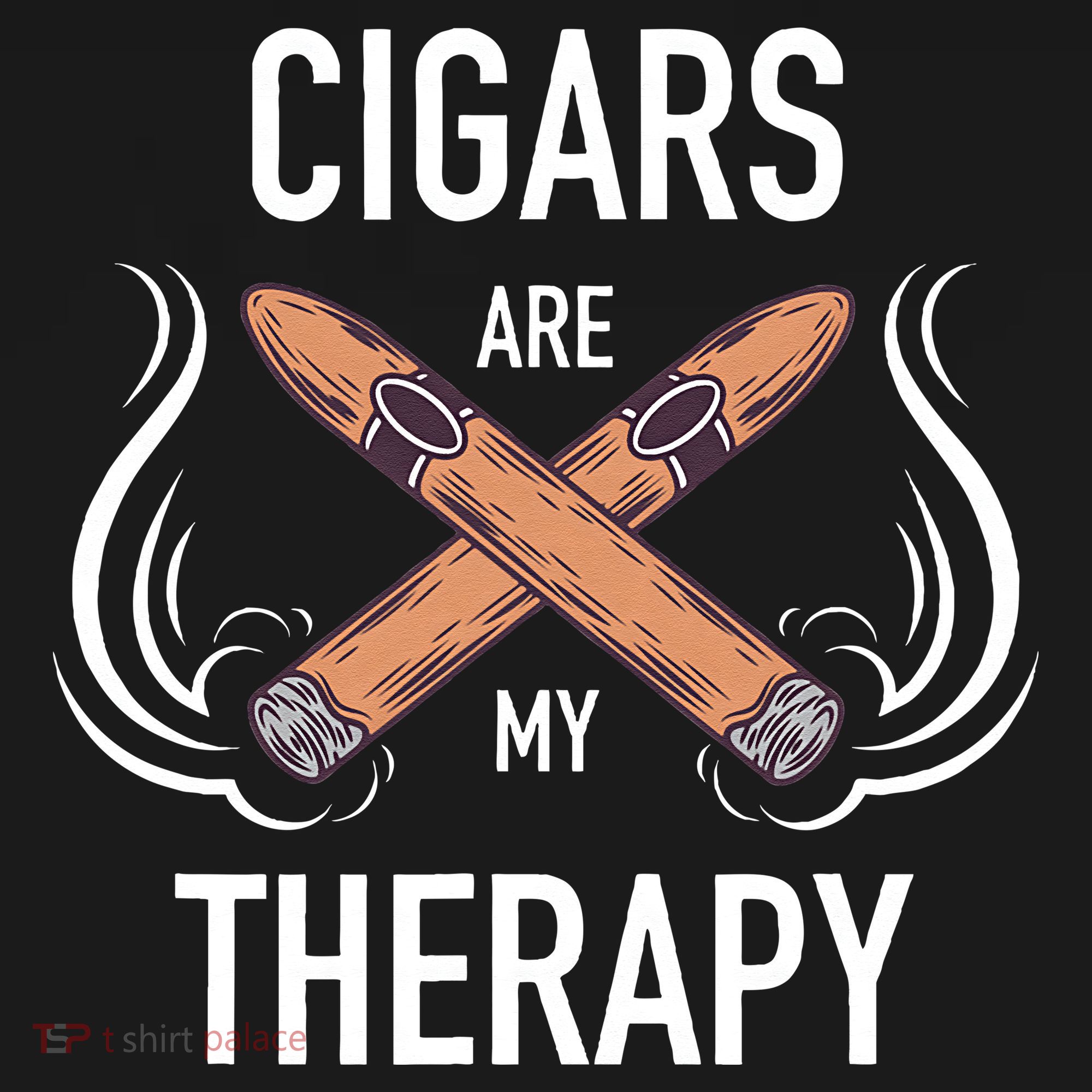 Funny Cigar Smoker Cigars Are My Therapy Gift USA-Made Doggie Bandana