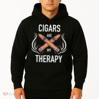 Funny Cigar Smoker Cigars Are My Therapy Gift Hoodie thumb 2