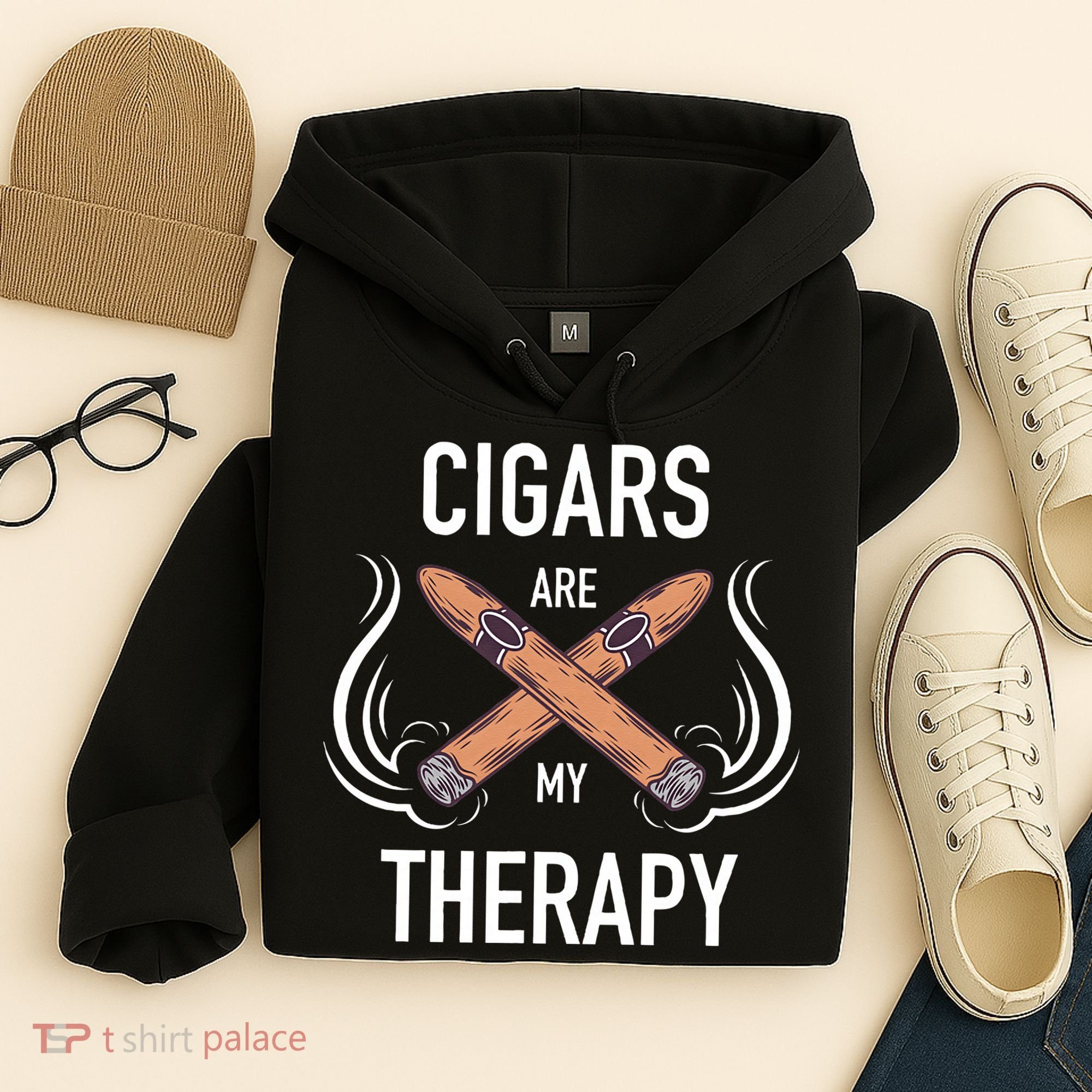Funny Cigar Smoker Cigars Are My Therapy Gift Hoodie
