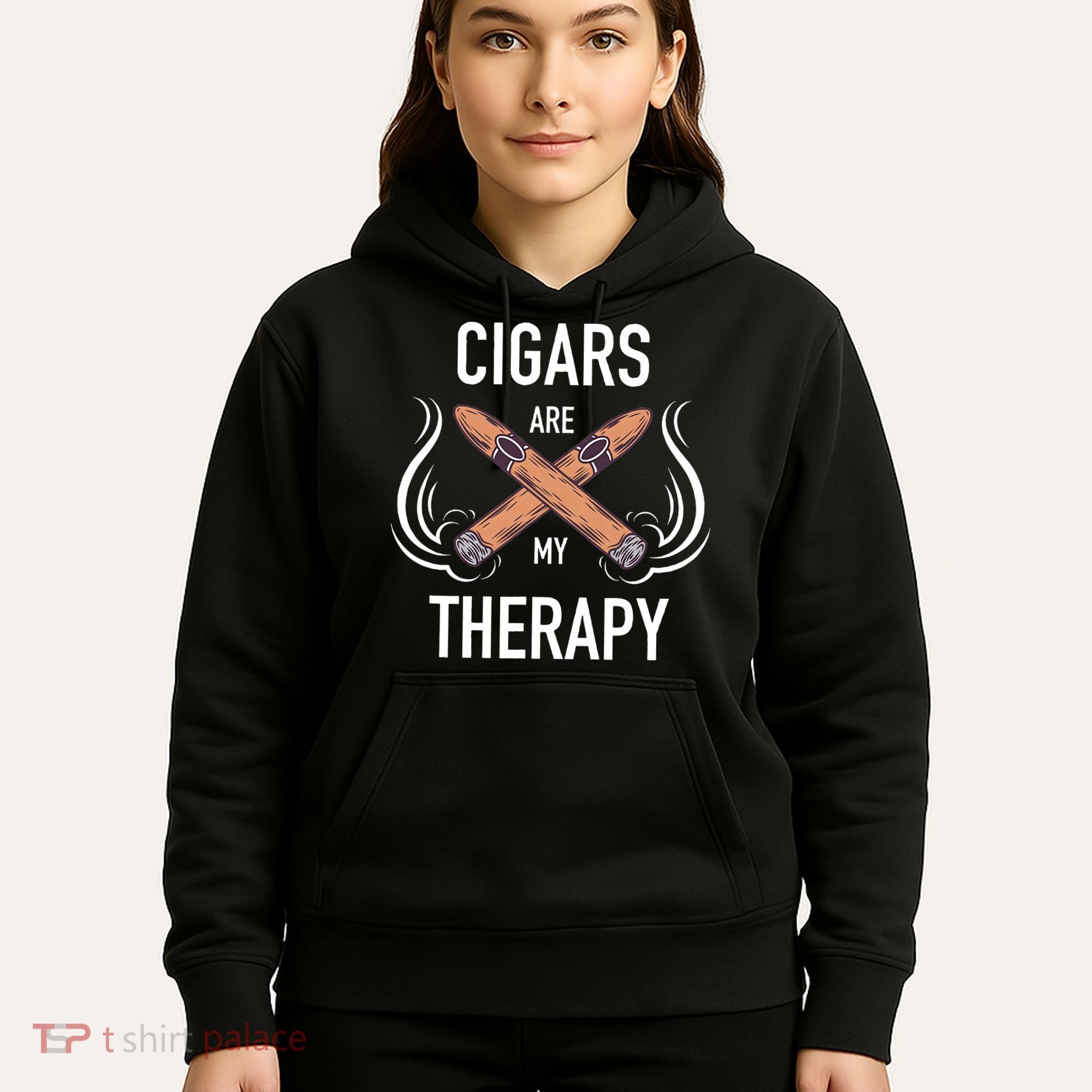 Funny Cigar Smoker Cigars Are My Therapy Gift Hoodie
