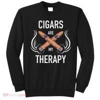 Funny Cigar Smoker Cigars Are My Therapy Gift Sweatshirt thumb 0