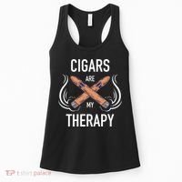 Funny Cigar Smoker Cigars Are My Therapy Gift Women's Tank Top thumb 0