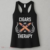 Funny Cigar Smoker Cigars Are My Therapy Gift Women's Tank Top thumb 3
