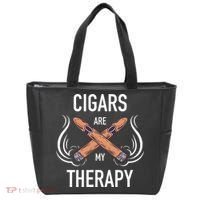 Funny Cigar Smoker Cigars Are My Therapy Gift Tote Bag thumb 0