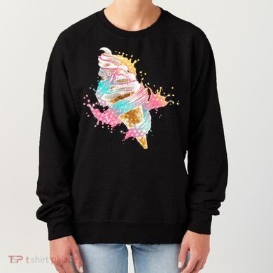 Fun Colorful Summer Time Vanilla Ice Cream Women's Sweatshirt