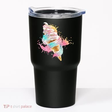 Fun Colorful Summer Time Vanilla Ice Cream Tumbler