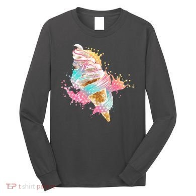 Fun Colorful Summer Time Vanilla Ice Cream Long Sleeve Shirt