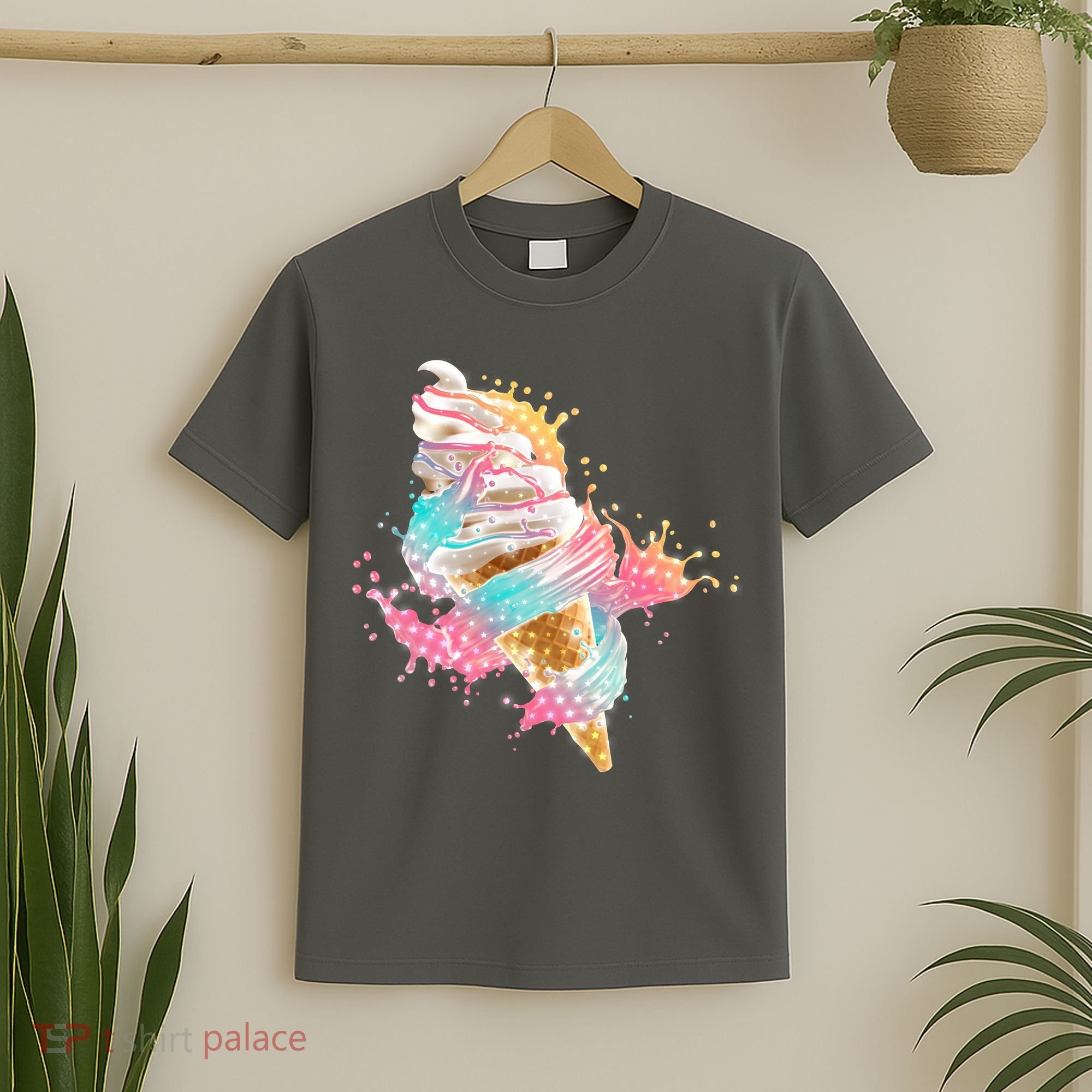Fun Colorful Summer Time Vanilla Ice Cream T-Shirt