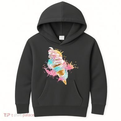 Fun Colorful Summer Time Vanilla Ice Cream Kids Hoodie