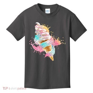 Fun Colorful Summer Time Vanilla Ice Cream Kids T-Shirt