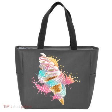 Fun Colorful Summer Time Vanilla Ice Cream Tote Bag