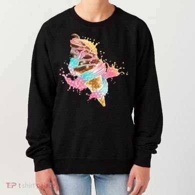 Fun Colorful Summer Time Chocolate Ice Cream Women's Sweatshirt