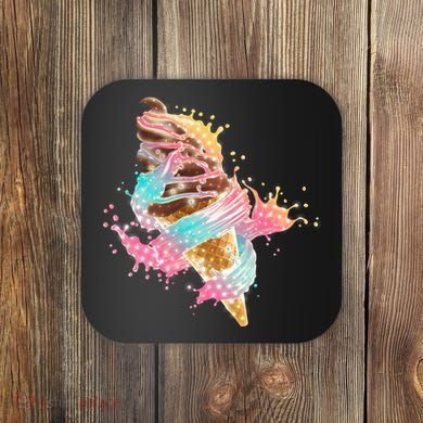 Fun Colorful Summer Time Chocolate Ice Cream Coaster