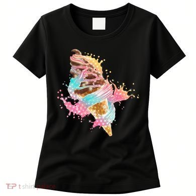 Fun Colorful Summer Time Chocolate Ice Cream Women's T-Shirt